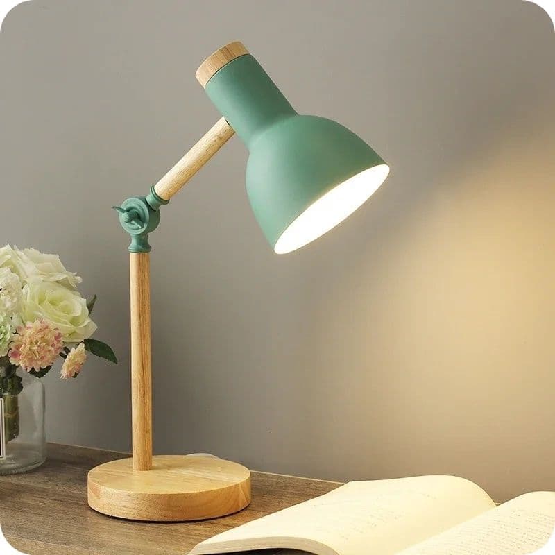 Lampe-de-chevet-bois-articulé-vert