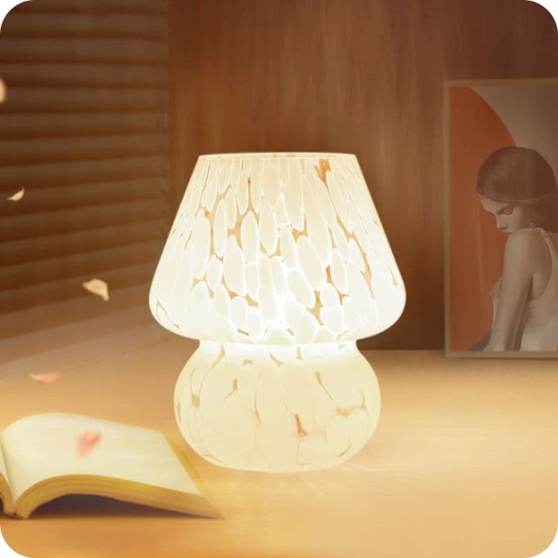 Lampe de Chevet Champignon en Verre