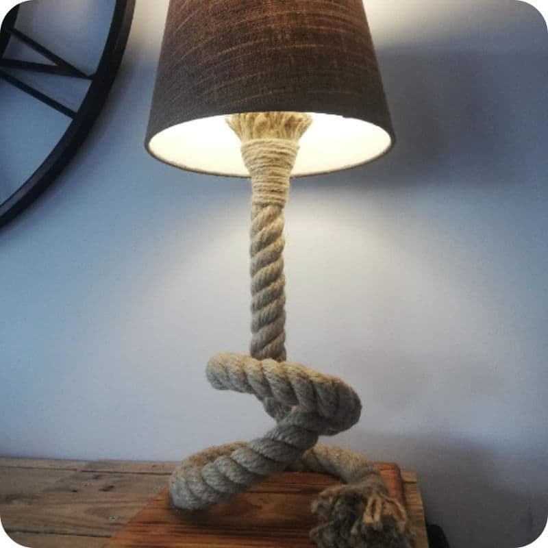 Lampe de Chevet Corde et Bois