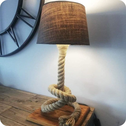 Lampe de Chevet Corde et Bois